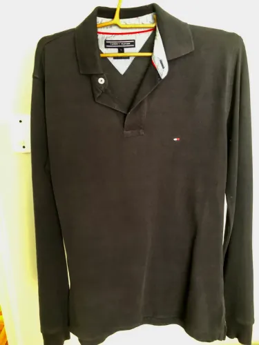 Polo Tommy Hilfiger P marinho manga longa