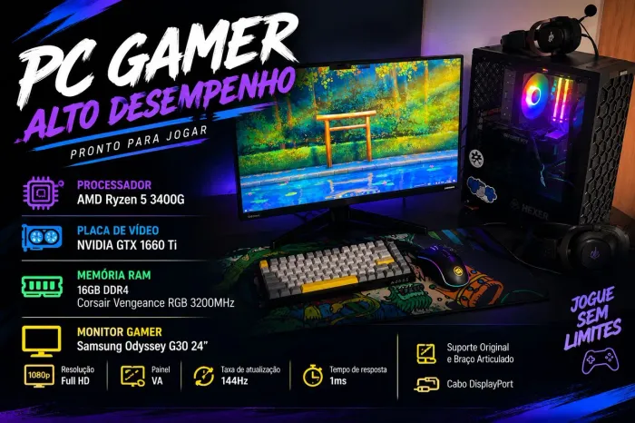 PC GAMER + Monitor + Periféricos