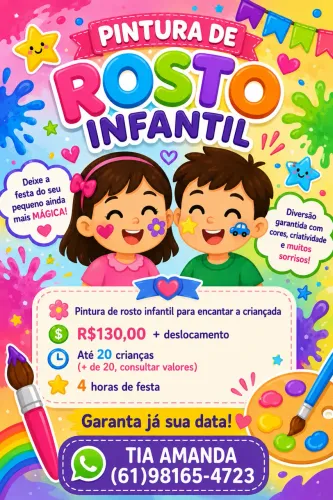 Pintura de rosto infantil