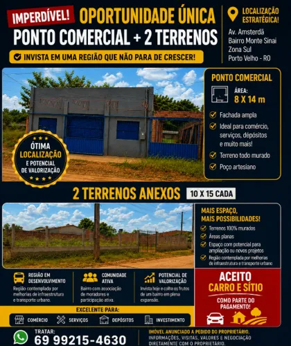 Ponto Comercial + 2 Terrenos | Monte Sinai