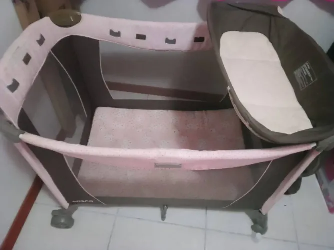 Berço 3 em 1 chiquerinho e cercadinho menina