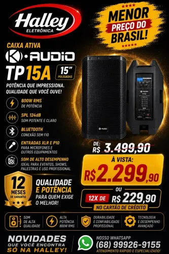 VENDO CAIXA DE SOM ATIVA TP15 K ÁUDIO