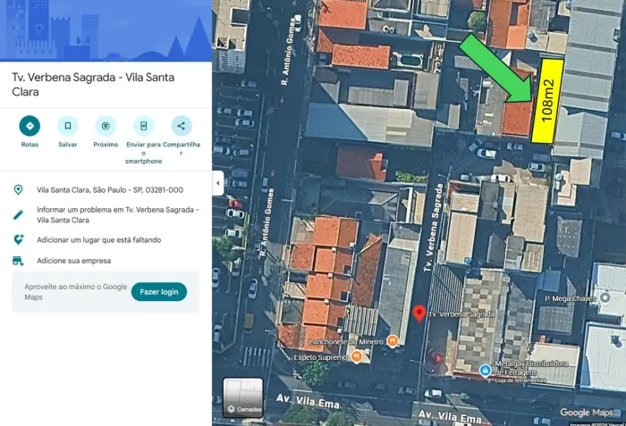 Terreno 108m2 - Vila Santa Clara