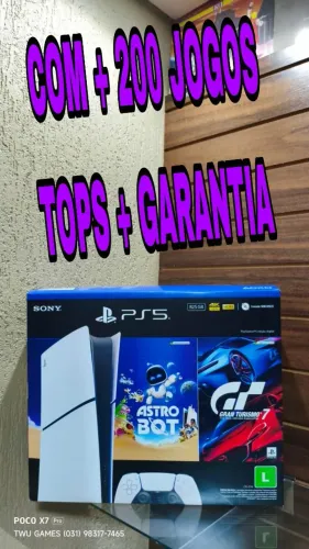 PS5 slim + 200 jogos tops