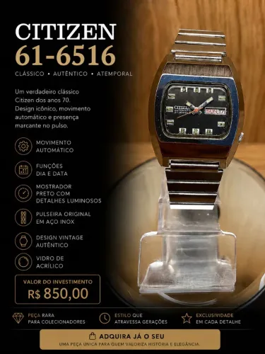 Relógio citizen TV automático 61-6516