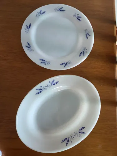 Prato e Travessa colorex opalina triguinho