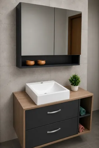 Pia Armário Banheiro ou Lavabo 100% MDF Mais Cuba
