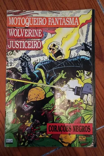 MOTOQUEIRO FANTASMA WOLVERINE JUSTICEIRO CORAÇÕES NEGROS ED. ESPECIAL 1994