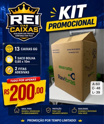 Caixas de papelão kit com 13 caixas reforçados