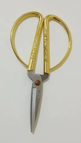 TESOURA VINTAGE DOURADA ZIG ZAG ARTESANATO 15 CM