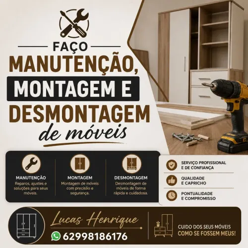 Faz Manutenção, montagem e desmontagem de móveis