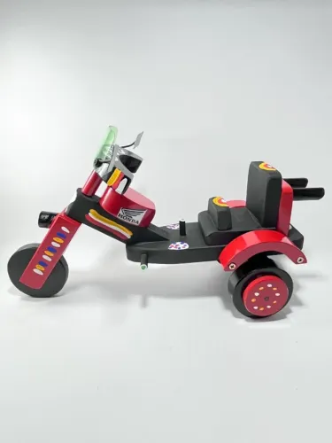 Triciclo Decorativo em Madeira Vermelho | Artesanato de Coleção | Novo
