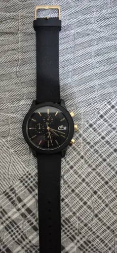 Relogio da Lacoste preto e dourado, Modelo: Lacoste 12.12 Chronograph Masculino original