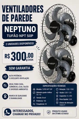 Vendo ventiladores de parede Neptuno