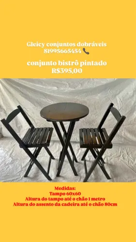 conjunto bistrô preto