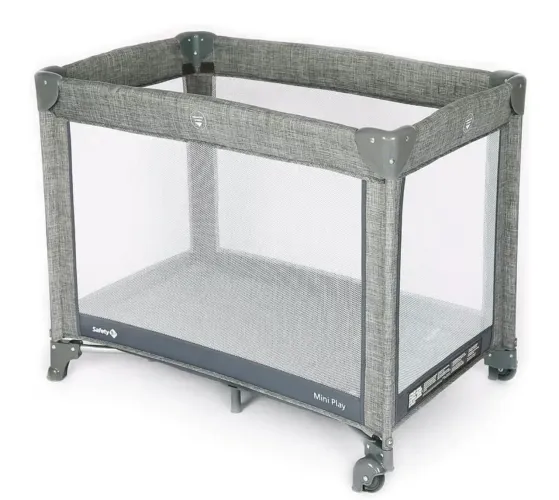 Berço portátil Safety 1St Cinza - com mosquiteiro