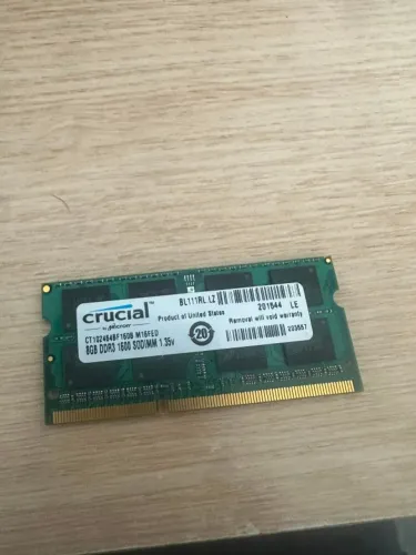 Memoria ram notebook ddr3 8g 1600mhz Crucial