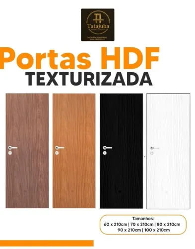 Porta HDF nas medidas 2.10 x 80/70/60