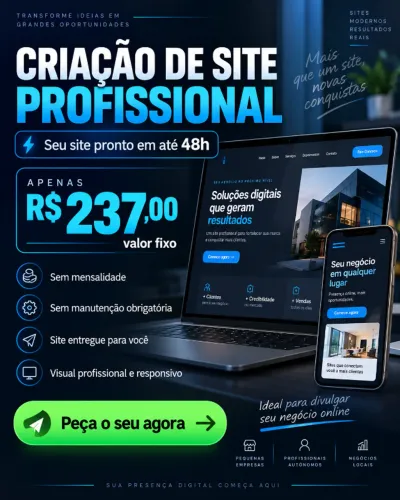 Criação de Site Profissional em Até 48h por R$ 237