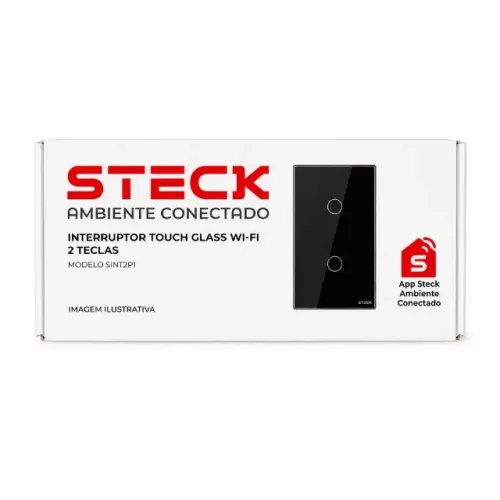 Interruptor Touch Glass Wi-Fi Steck 2 Teclas