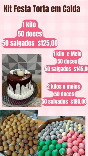 Super Kit Festa com torta em calda
