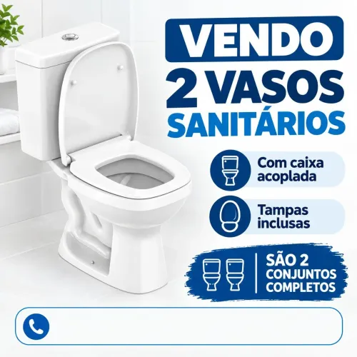 VASO SANITÁRIO COMPLETO - OPORTUNIDADE 2 PELO PREÇO DE 1 - COM TAMPA E CX ACOPLADA