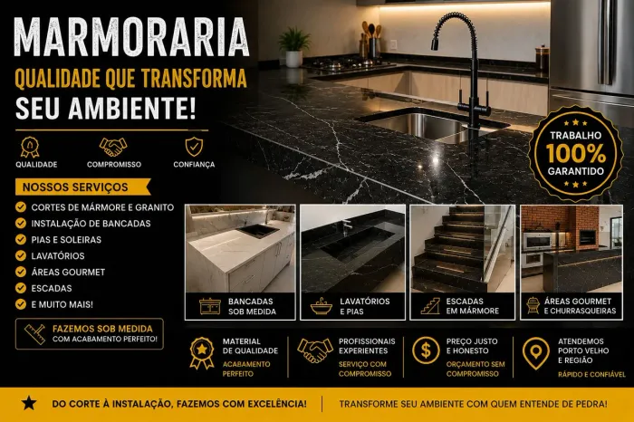 Cortes de bancadas, geladeiras, máquina de lavar,  tanque etc