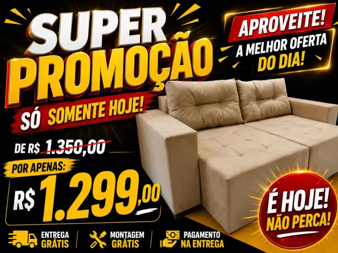 Sofá 2 lugares, somente hoje!!!!
