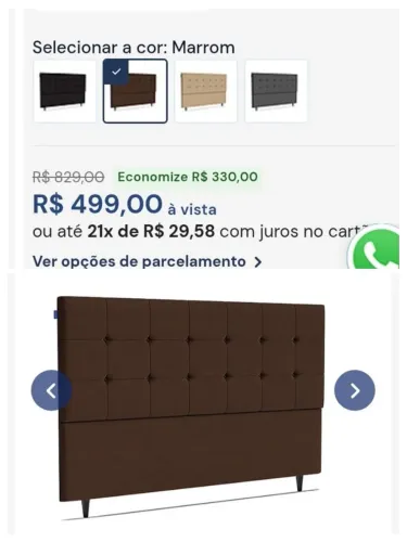 LINDA CABECEIRA QUEEN VELUDO MARROM ORTOBOM
