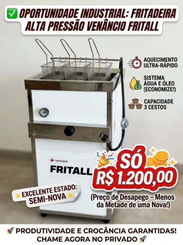 Excelente Oportunidade: Fritadeira a Gás Alta Pressão Venâncio Fritall