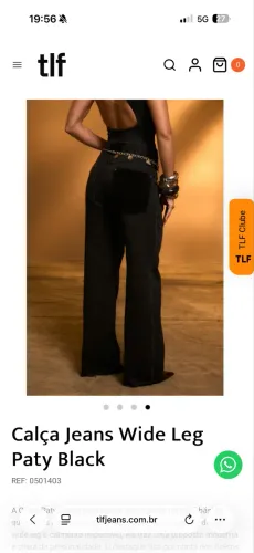 Calça Jeans Wide Leg Paty Black TLF Tam. 40 - Nova com Etiqueta