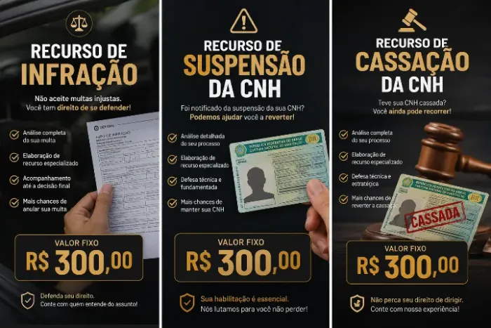 Consultoria para Recursos de Multas e CNH - R$ 300