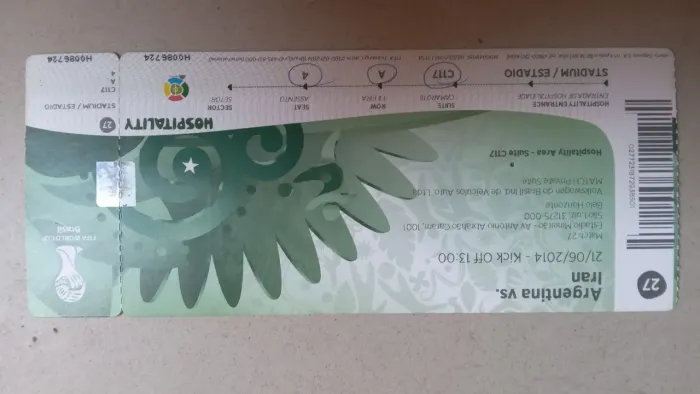 Ingresso raro Argentina X Irã 