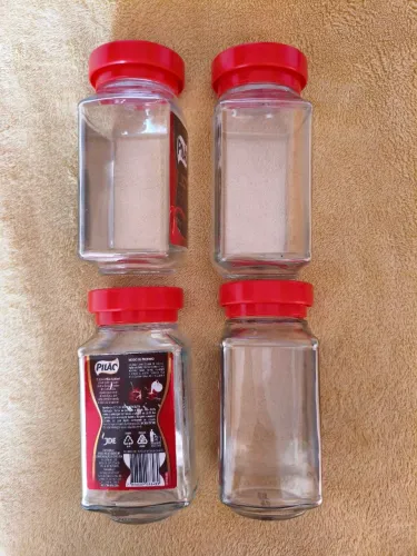 4 Potes de vidro para artesanato 