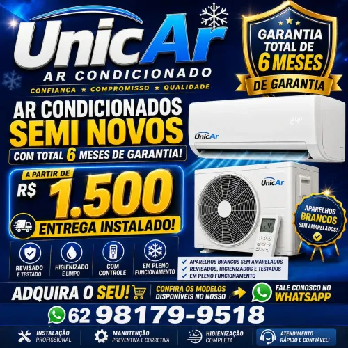Ar condicionados semi novos com instalação e 6 meses de garantia aqui você encontra
