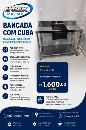 Balcão com cuba a pronta entrega e sob medida