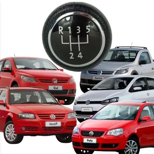 Bola de Câmbio Manopla Marcha Volkswagen Fox / Voyage / Gol G5 G6  Aro Cromado