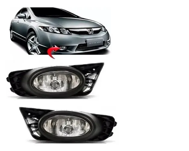 Par Farol Milha Auxiliar Neblina New Civic 2009 2010 2011