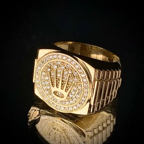 Anel Rolex Diamond em ouro 18k 750 25 gramas