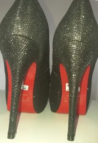 Sapato alto meia pata dedos de fora n° 37