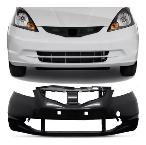 Parachoque Honda New Fit 2009 à 2012 - Dianteiro Preto Liso - DTS