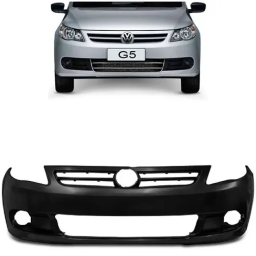 Parachoque Volkswagen Gol G5 2009 à 2013 - Furo Farol Auxiliar - Preto Liso - Lumax