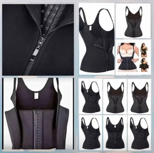 Cinta Dupla Feminina Ajustável Modeladora Com Alças E Ziper +Brinde