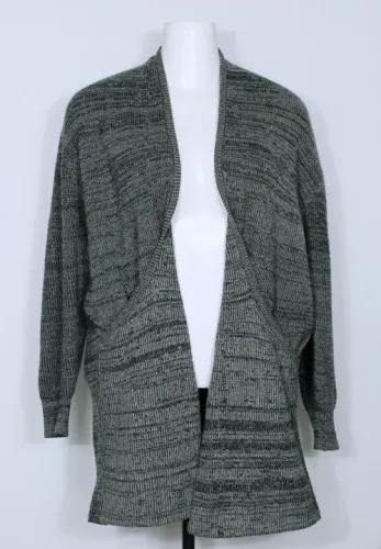 Casaco cardigan alongado feminino tricot cinza plus size - Veste G/GG - Ref. 2487