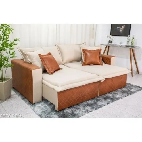 Sofá Retrátil Reclinável 2.20m Corinto Linho rf577m