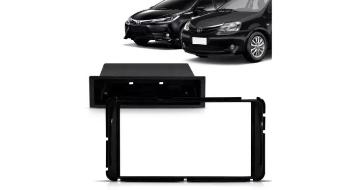 Moldura de Multimídia 1/2Din para o Toyota Étios / Corolla GLI 2015 + PortaObjetos