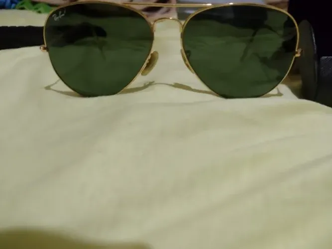 oculos Ray ban Aviado ,armaçao,Polido Ouro lente Verde,aceito troca