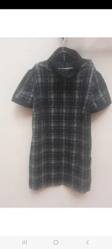 Vestido xadrez preto e branco