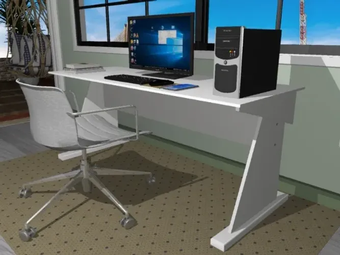 Mesa Top Clean Home Office. Em MDF Lapidado. Medidas L130cm x P50cm x A74cm