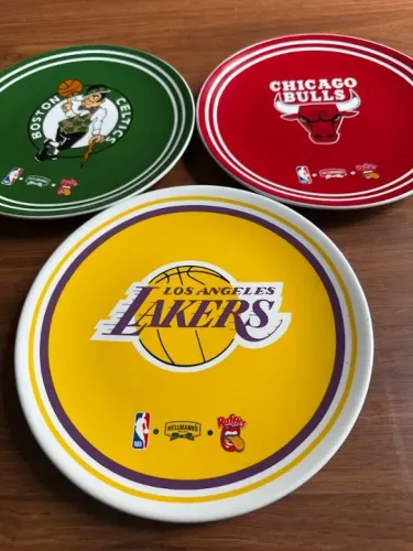 kit pratos nba celtcs lakers bulls 21x21cm melhor basquete do mundo sucesso decorar prospe